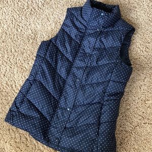 GAP Outlet Blue polka dot puffer vest